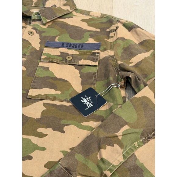 Rare Stussy Camo International Worldwide Tribe Button Up Shirt Mens XL - Picture 3 of 11